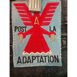 Adaptation Los Angeles Mens Acid Wash Dark Gray Distressed Jeans 36 Streetwear